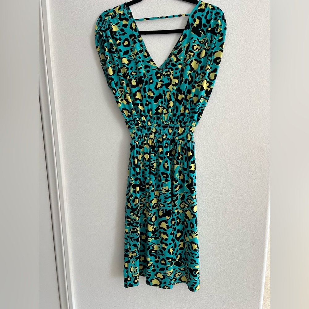 IMAN Blue and Yellow Sundress V-Neck - Picture 6 of 11